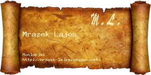 Mrazek Lajos névjegykártya