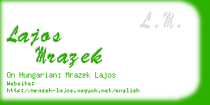 lajos mrazek business card
